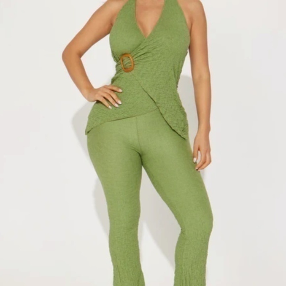 Fashion Nova Breaking Routine Textured Pant Set